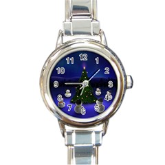 Xmas6 Round Italian Charm Watch