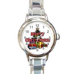 Xmas1 Round Italian Charm Watch