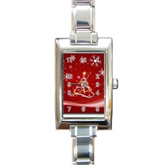 Xmas3 Rectangular Italian Charm Watch by designergaze