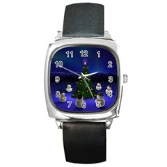 Xmas6 Square Metal Watch