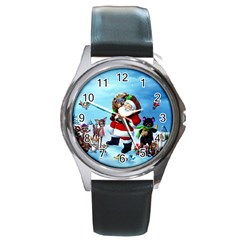 Xmas7 Round Metal Watch