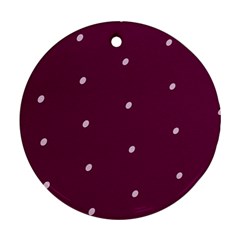 Purple White Dots Ceramic Ornament (round)