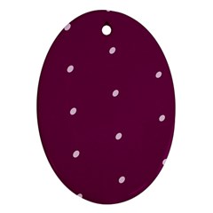 Purple White Dots Ceramic Ornament (oval)