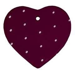 Purple White Dots Ceramic Ornament (heart)