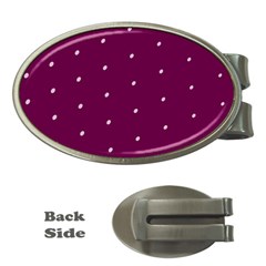 Purple White Dots Money Clip (oval)