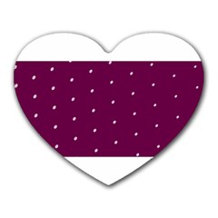 Purple White Dots Mousepad (heart)