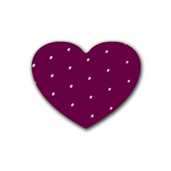 Purple White Dots Rubber Coaster (heart)