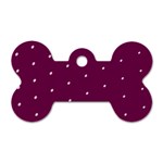 Purple White Dots Dog Tag Bone (Two Sides) Front