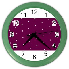 Purple White Dots Color Wall Clock