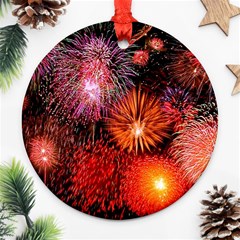 Fireworks Ceramic Ornament (round)