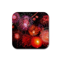 Fireworks Rubber Drinks Coaster (square)