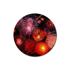 Fireworks Rubber Drinks Coaster (round)