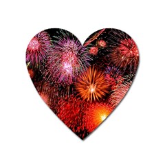 Fireworks Large Sticker Magnet (heart)