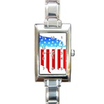 USA Flag Map Classic Elegant Ladies Watch (Rectangle) Front