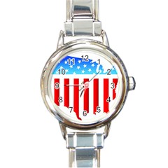 Usa Flag Map Classic Elegant Ladies Watch (round) by level3101