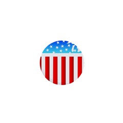 Usa Flag Map Mini Magnet (round) by level3101