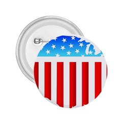 Usa Flag Map Regular Button (round)