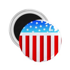 Usa Flag Map Regular Magnet (round) by level3101