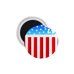 Usa Flag Map Small Magnet (round)