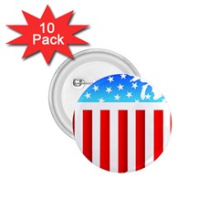 Usa Flag Map 10 Pack Small Button (round) by level3101