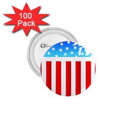 Usa Flag Map 100 Pack Small Button (round)