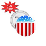 USA Flag Map 100 Pack Small Button (Round) Front