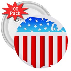 Usa Flag Map 100 Pack Large Button (round) by level3101