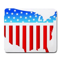 Usa Flag Map Large Mouse Pad (rectangle)