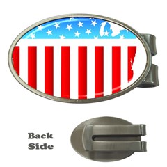 Usa Flag Map Money Clip (oval)