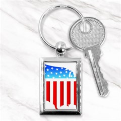 Usa Flag Map Key Chain (rectangle)