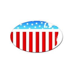 Usa Flag Map Sticker (oval)