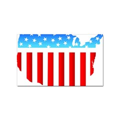 Usa Flag Map Sticker (rectangle) by level3101