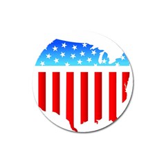 Usa Flag Map Large Sticker Magnet (round)