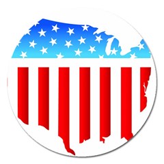 Usa Flag Map Extra Large Sticker Magnet (round)