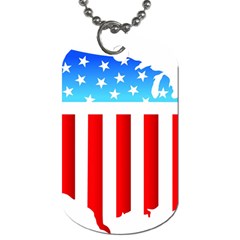 Usa Flag Map Single-sided Dog Tag by level3101