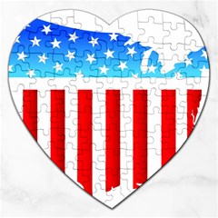 Usa Flag Map Jigsaw Puzzle (heart)