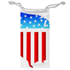 Usa Flag Map Glasses Pouch by level3101