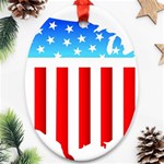 USA Flag Map Oval Ornament (Two Sides) Front