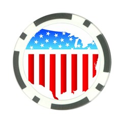 Usa Flag Map Poker Chip by level3101