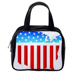 Usa Flag Map Single-sided Satchel Handbag by level3101