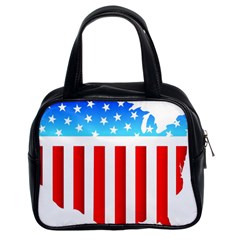 Usa Flag Map Twin-sided Satched Handbag