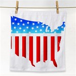 USA Flag Map Face Towel Front