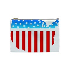 Usa Flag Map Medium Makeup Purse