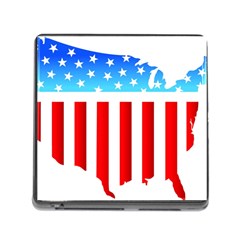 Usa Flag Map Card Reader With Storage (square)