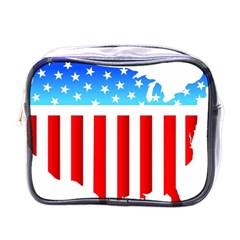 Usa Flag Map Single-sided Cosmetic Case by level3101