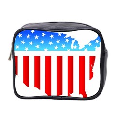 Usa Flag Map Twin-sided Cosmetic Case