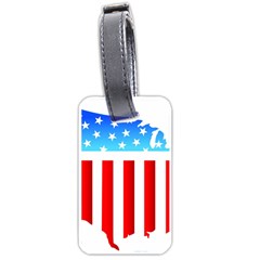 Usa Flag Map Single-sided Luggage Tag by level3101