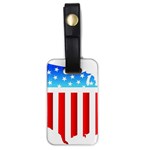 USA Flag Map Single-sided Luggage Tag Front