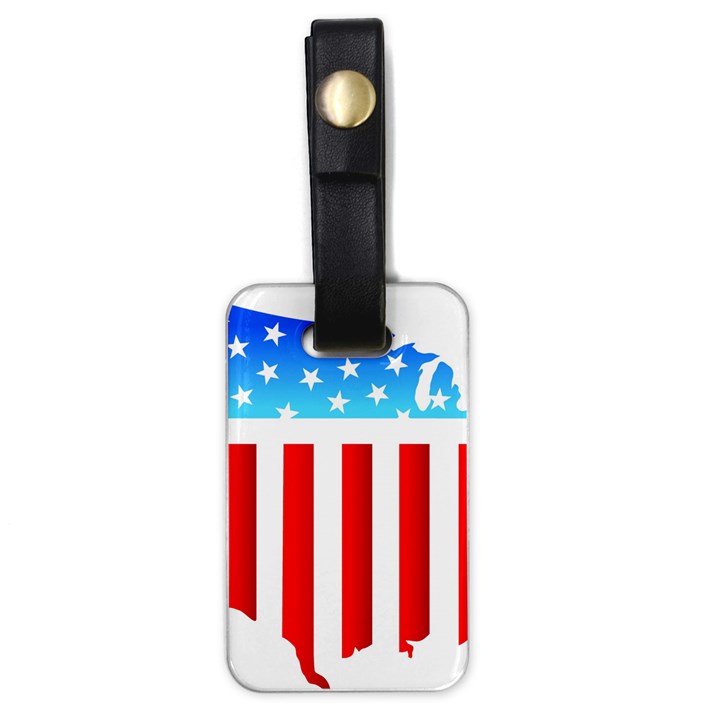 USA Flag Map Single-sided Luggage Tag