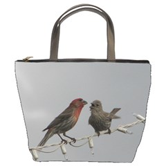 Chit Chat Birds Bucket Handbag by tammystotesandtreasures